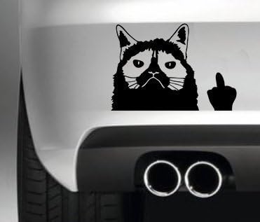 GRUMPY CAT CAR BUMPER STICKER FUNNY BUMPER STICKER CAR VAN 4X4 WINDOW PAINTWORK DECAL GRAPHIC