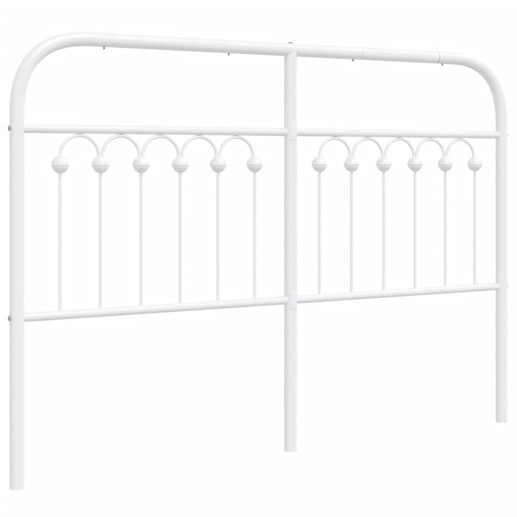 vidaXL Cabecero de Metal Blanco 135 cm, cabecero Cama, cabecero Blanco, cabecero Doble, cabecero Metal, cabecero Alto, cabecero para Cama Doble