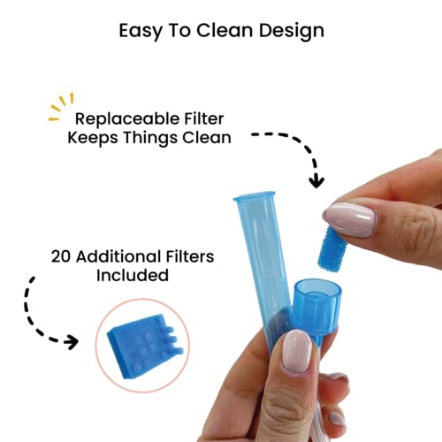 Image of Lulyboo Baby Snot Sucker with 20 Filters - Reusable, BPA-Free Nasal Aspirator for Gentle, Effective Relief from Congestion, Easy to Clean, Ergonomic Design for Newborns & Toddlers