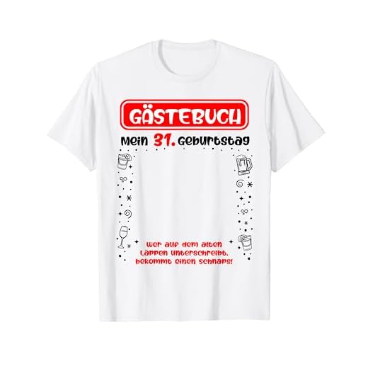 Mi libro de visitas de 31 cumpleaños para firmar 31 años Camiseta