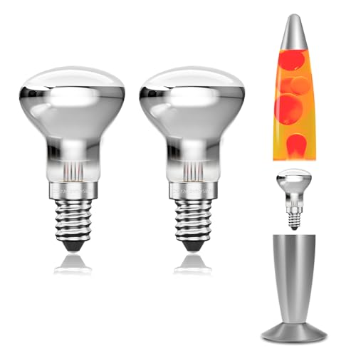 GlowUp 30W Lavalampe Glühbirne E14 R39 Reflektorbirne, Dimmbar, Warmes Weiß 2700K, 2 Pack