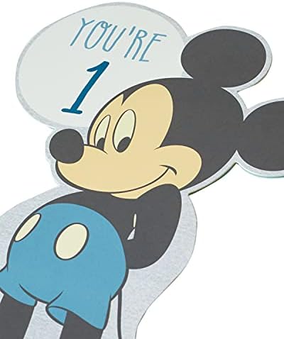 UK Greetings Disney Mickey Mouse 1st Birthday Card - Baby Boy 1st Birthday Card - Mickey Mouse Birthday Card - 1st Birthday Boy Card, 673635