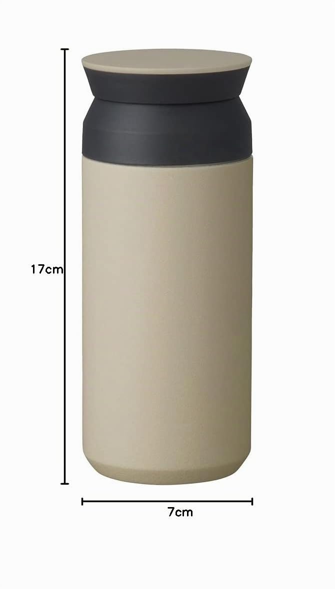 KINTO Reisebecher 20929, 350 ml, sandbeige, Doppelschicht-Struktur, Wärme- und Kältehaltung