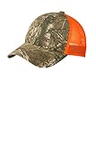 Port Authority Structured Camouflage Mesh Back Cap. C930 Realtree Xtra/Neon Orange OSFA