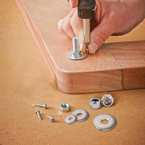 DIN985 50 Stück Sechskantmuttern M5, Leryati Sicherungsmuttern Edelstahl Standard A2 V2A M5 Mutter, Selbstsichernde Muttern Stoppmutter, Sechskant Edelstahlmutter Stoppmuttern Kontermuttern Set