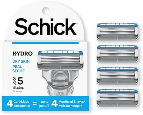 Schick Hydro 5 Sense Hydrate Razor Refills for Men, 4 Count (Pack of 1)
