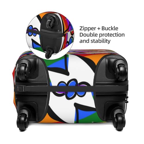 Rainbow Colored Gay Pride Hearts Print Luggage Suitcase Covers Elastic Washable Luggage Protector Luggage Covers For Suitcase4