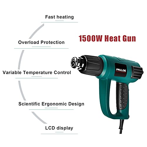 Electric Brad Nailer（1/4'' Narrow Crown Staples 400Pcs And Nails 100Pcs Included) And Variable Temperature Heat Gun With Lcd Digital Display And 6 Nozzles Attachments #TOP6