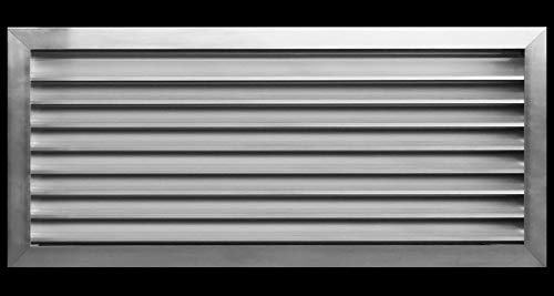 36" w X 18" h Aluminum Exterior Vent for Walls & Crawlspace - Waterproof & Rain Block - with Screen Mesh - HVAC Weather Grille [Outer Dimensions: 37.5" w X 19.5" h]