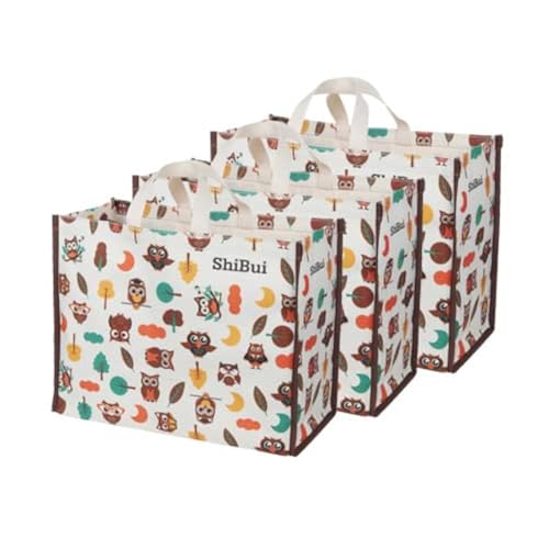 Image of SHIBUI Big Heavy Duty Large Eco Waterproof Cotton Canvas Cloth Grocery Shopping Bag for Men Ladies Vegetable Milk Fruits with Hand Carry Handle Lunch Box Jhola Tote Bags (3, Multi-Color)