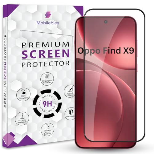 Image of Premium Tempered Glass Screen Protector Guard For Oppo Find X9 5G (6.59 Inch, Pack of 1) | HD Clear Edge to Edge Coverage With Easy to installation kit