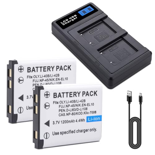 2-Pack Battery & Dual Charger for Nikon & Fuji Cameras