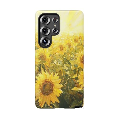Coque rigide mate Tournesol pour Galaxy S25 Ultra anti-traces au design printanier