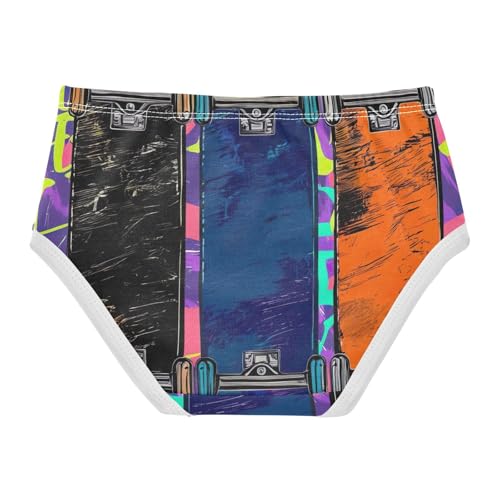 Cotton Toddler Underwear Custom Colorful Skateboards Black Girl Panties Cute Fun Print Undies Kids Briefs 2t2