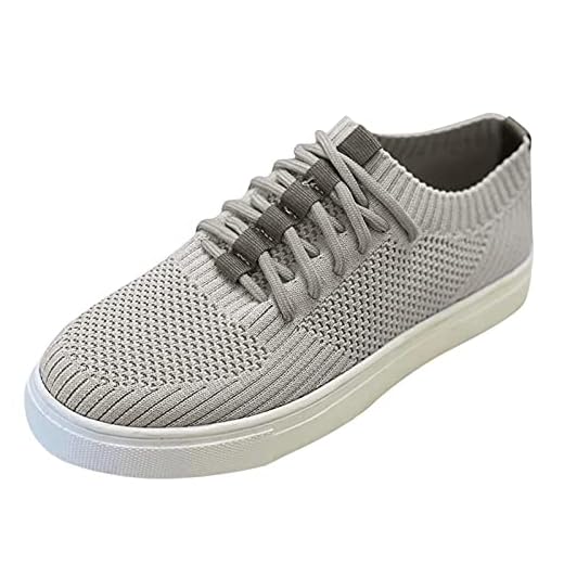 Tênis feminino confortável de malha encantador feminino para corrida respirável tênis feminino esportivo casual, Cinza, 37 BR