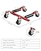 Car Wheel Dolly Jack Set of 4, Mechanical 6000lbs Vehicle Skates, 12'' Wheel Dollies Positioning Jack, Heavy Duty Rollers with Ratcheting Foot Pedal for for Tire Repairing, Vehicle Moving, Red