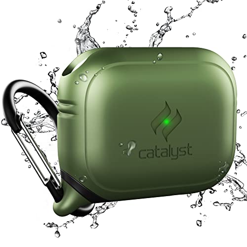 Catalyst - Waterproof Case For Airpods Pro (1St & 2Nd Generation), Protective Silicon, Wireless Charging, Carabiner, Shockproof, Silicone Sealing - Apple Accessories - Army Green #TOP9