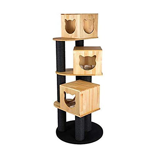 Msuiiixcccc Cat Trees Tower Condo Tower Cat Clim e Solid Wood Cat Nest Large Cat Villa House Sisal Rope Cat Grab Post Suitable for Indoor Run-anmy20200325