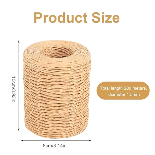Bonsai Draht 200m Papierdraht Natur für Basteln Bindedraht für Floristikbedarf Papiergarn Drahtschnur zum Basteln Papierdraht ideales Werkzeug für Blumenarrangements Hochzeitsstrauß Verpackung