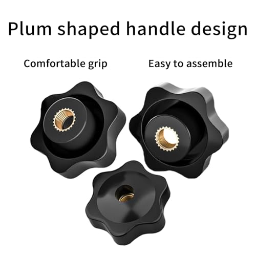 YOUZMY 6 Stück Sterngriffmutter M6, Flügelmutter M6, Rändelschraube Äußerer Durchmesser (32mm) Rändelgriffmuttern, Sterngriffmutter Innengewinde für Maschinenbau, Möbeln und Fitnessgeräte etc (M6-32)