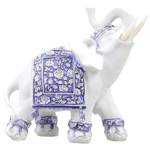 Statues d'éléphants objets déco et figurines animaux bleu pour la maison - 5