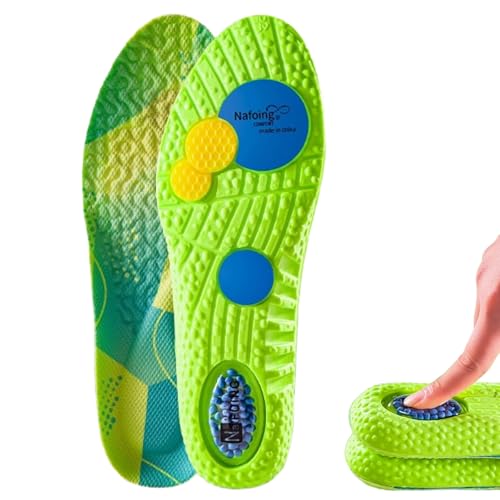 Insoles Men, Running Insoles for Men, 1 Pair of High Elastic Shock Absorbing Running Insole, They Can Be Used in Sports Shoes, Football Boots Or Hiking Boots (45cm-46cm)
