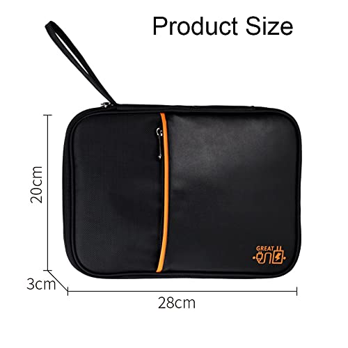 Hosoncovy PU Leather Electronic Accessories Travel Storage Bag Cable Organizer Bag USB Flash Drive Case Tablet Case for Ipad Tablet Phone Cables Earphone USB Thumb Stick Drive (Black) - Image 2