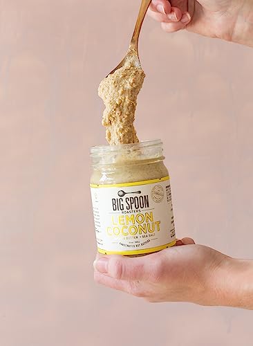 Big Spoon Roasters Lemon Cashew Butter With Sea Salt - Keto Friendly, Fair Trade Cashews - Low Sugar & Palm Oil Free - Natural Ingredients - Vegan Gourmet Nut Butter Spread - 13 Ounces #TOP5