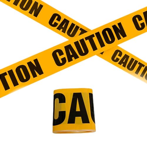 WANGENPING Polizei Absperrband, Warnband Gelb Schwarz, 7.5 cm x 20m Gelbes Warnband, Gefahr Warnung Absperrband, Klebend Reissfest Sicherheitsmarkierung, für Arbeitsplatz Gefahrenzone