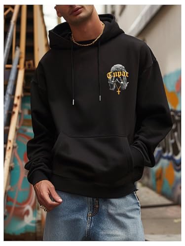 GORGLITTER Men's Graphic Hoodie Streetwear Hip Hop Long Sleeve Y2k Cool Casual Hooded Sweatshirt Pullover Tops2