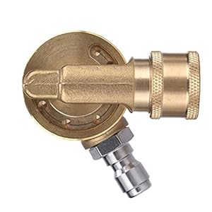 Draaibare koppeling wasmachine messing connector met 1/4 inch snelle aansluiting voor reiniging moeilijk bereikbare gebieden geel