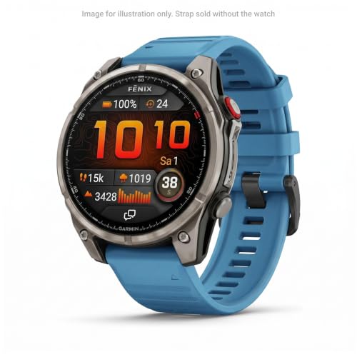 Image of Garmin QuickFit 22 Watch Band - Lakeside Blue Silicone