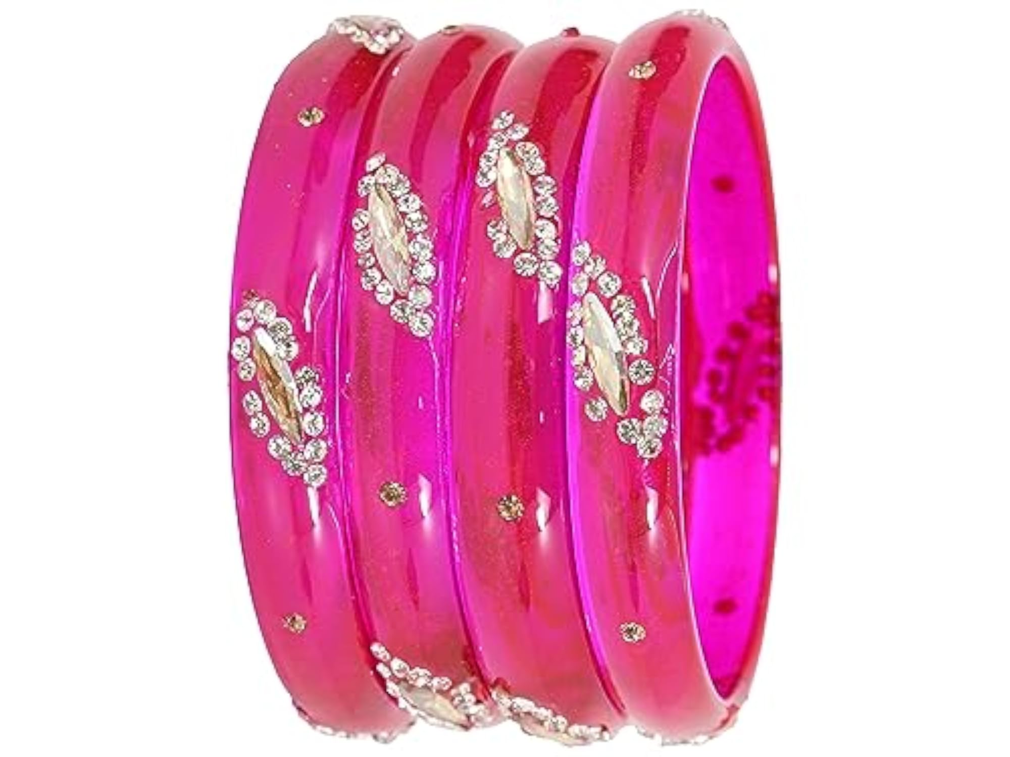 Zircon Gemstone Studded Bangles Set For Women (Pack of 4)