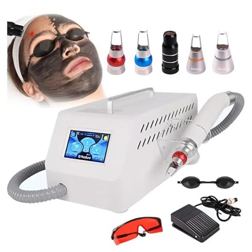 JXUANMM Máquina láser para eliminación de Tatuajes, 1064 NM 755 NM 532 NM, Interruptor Nd yag,eliminación de Pigmento de Cejas, eliminación de Arrugas, muñeca Negra de Carbono 5-Probes