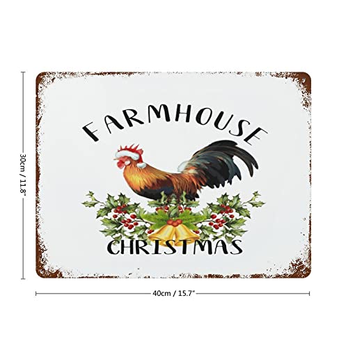 Wodevor Country Farm Animal Rooster Aluminum Sign Metal Signs Vintage Farmhouse Christmas Farm Animal Rooster Tin Plaque Plate Retro Vintage Man Cave Decor 12"X16" #TOP1