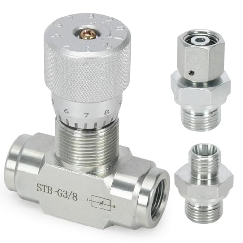 Image of STB-G3 /8 3 /8 inch L08 Hydraulic Flow Control Valve Compatible with 1-2 Ton Mini Excavator, Bidirectional Restrictor Valve with Two-Sided Connectors