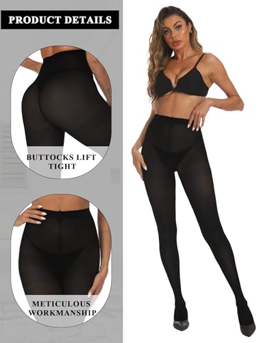 Buauty 2 Pairs 80D Tights for Women,Women's Sheer Black Tights,Soft Opaque Pantyhose and Stockings for Comfort and Elegance3