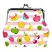 nakw88 Veganes Leder Münzgeldbörse Wechseltasche Vintage Geldbörse mit Drucken für Frauen Mädchen Tropische Früchte Muster