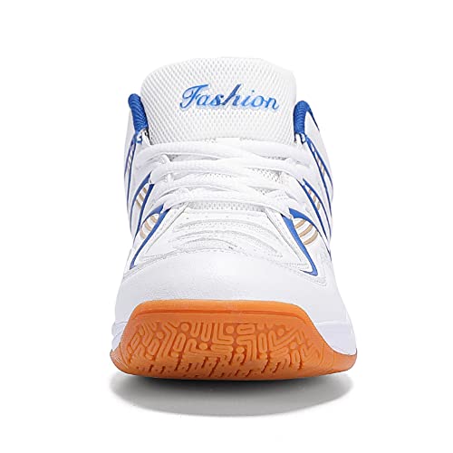 Feekwys Pickleball Shoes For Men Tennis Shoes Badminton Indoor Outdoor Court Training Shoes Racketball Squash Volleyball Sneaker Shoes Size 12.5(Blue-48) #TOP2