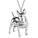 BONSNY Collection “BOWSER” Love Heart Enamel Alloy Pets English Bull Terrier Dog Necklace Women pendant 18