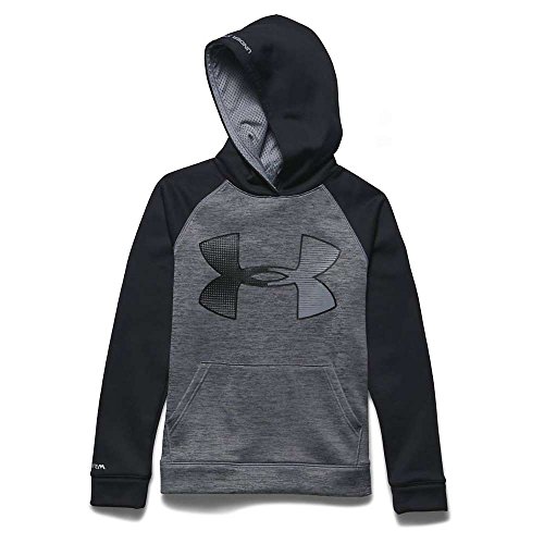 Under Armour Kids Boys UA Storm Armour Fleece Jumbo Logo Hoodie (Big Kids), Steel Black, MD (10-12