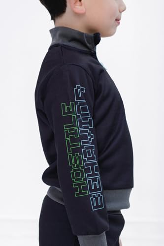 Image of Minecraft Creeper Fleece Half Zip Sweatshirt and Pants Outfit Set Little Kid to Big Kid Sizes (4-18-20)