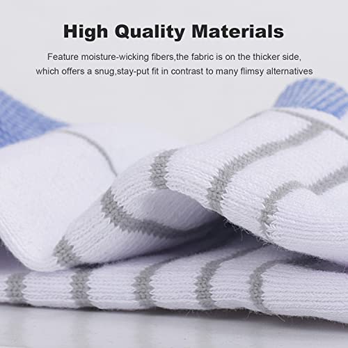 Image of Lapulas Athletic Running Ankle Socks, Low Cut Cushioned Anti-Blister Tab Sports Socks Men Women 6Pairs