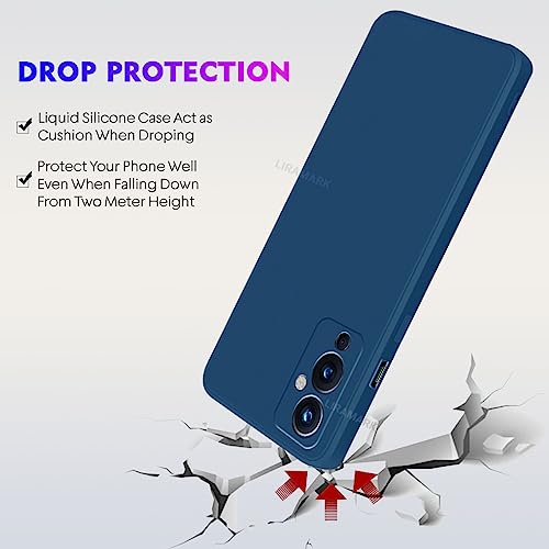Image of LIRAMARK Silicone Soft Back Cover Case for OnePlus 9 5G / 1+9 5G (Silicone Blue)