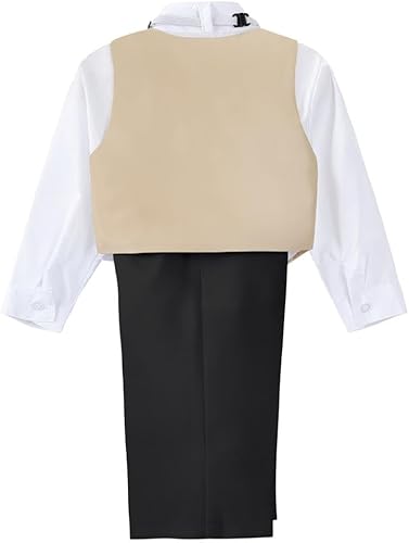 Miniatura 4 de Lito Angels Traje de esmoquin clásico jacquard para bebé, trajes formales traje de boda, 5 piezas, 015