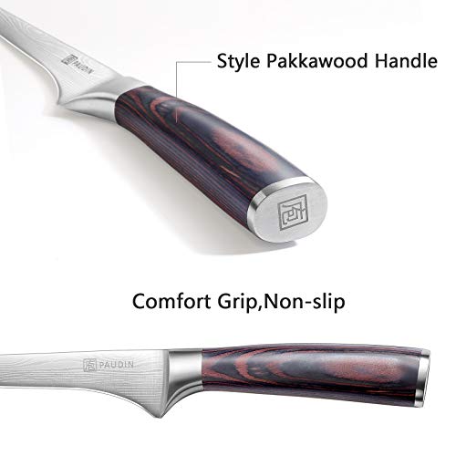 Paudin Boning Knife Super Sharp Fillet Knife 6 Inch German High Carbon Stainless Steel Flexible Kitchen Knife For Meat Fish Poultry Chicken With Ergonomic Handle #TOP5