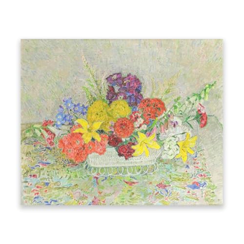 Impression sur toile Vase de fleurs Leon De Smet tableau grand format salon