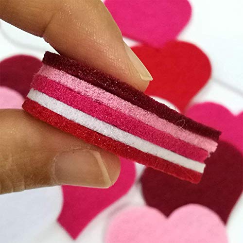 Summer-Ray 100 Felt Heart Laser Cutout Scrapbooking Embellishment Assorted Color, red, 47x41x2mm - Image 4