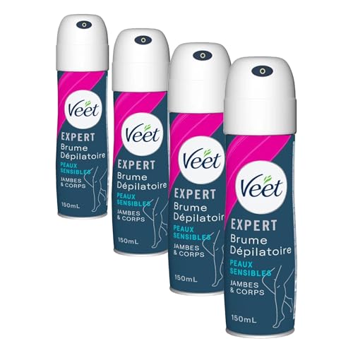 Veet spray epilation peaux sensibles 150 ml crème dépilatoire lot de 4