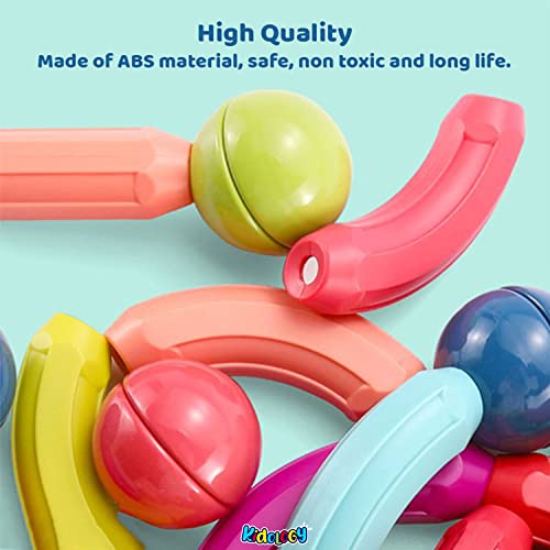 Image of Kidology Magnetic Stick Building Blocks Set for Kids | Colorful Magnetic Sticks and Balls Construction Toy | Montessori STEM Educational Magnet Game for Boys & Girls | 3D Learning Toy Gift (26 Pcs)